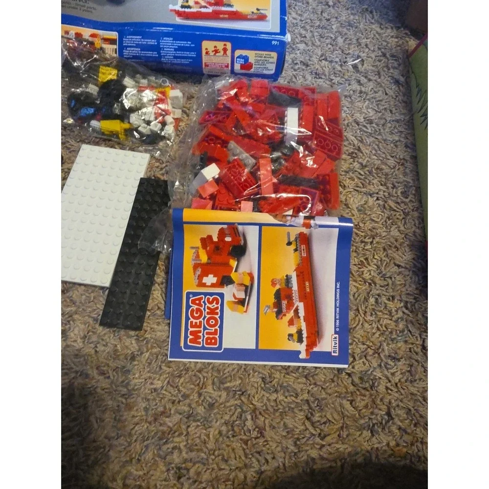 NEW OPEN BOX‎ MEGA BLOKS 1996 Vintage FIRE RESCUE 991 W/ 250 + Building Blocks